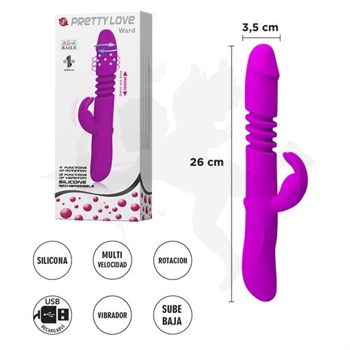 Ward vibrador rotativo con funcion de extension o empuje y carga USB